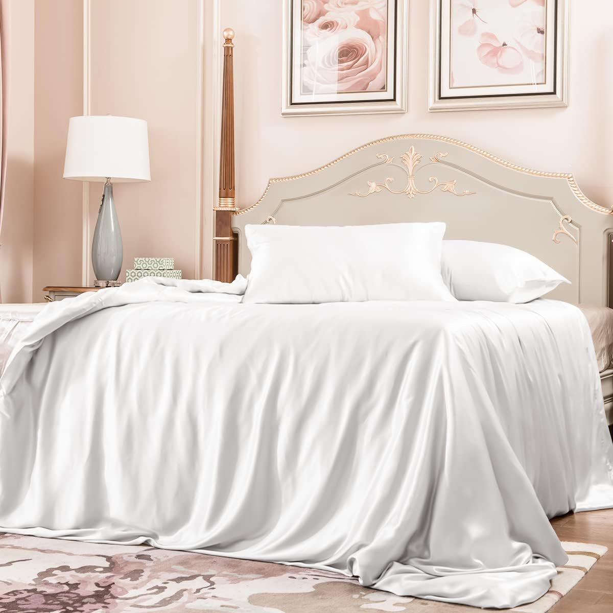100% Mulberry Silk Duvet Cover Set 3Pcs King, 23 Momme Grade 6A+
