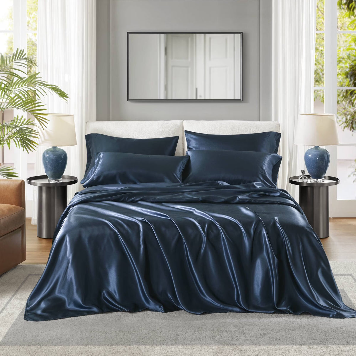 Bedding Sets, Satin Luxury Sheet Set Full, Bed Sets, Comforter Sets,