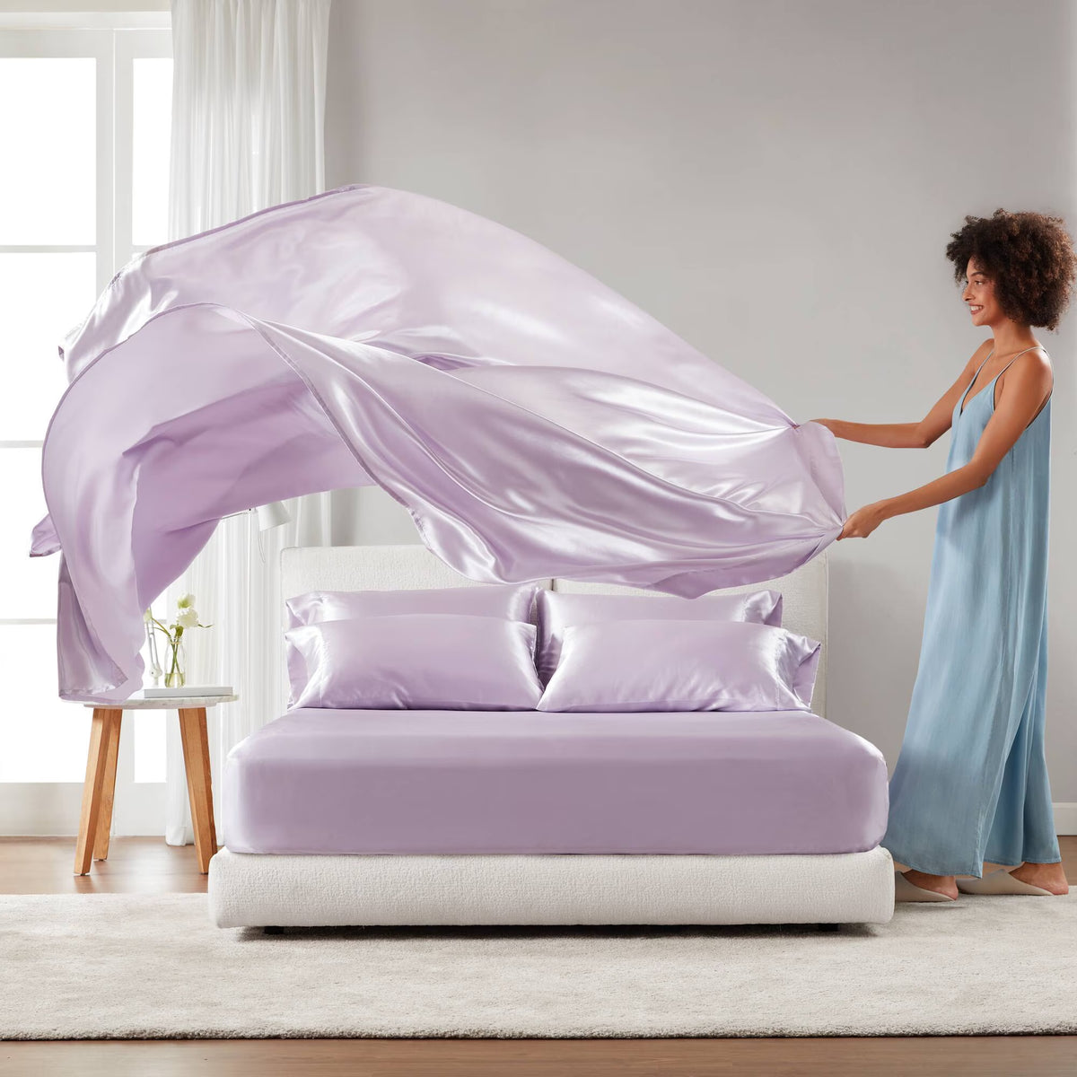 Bedding Sets, Satin Luxury Sheet Set Full, Bed Sets, Comforter Sets,