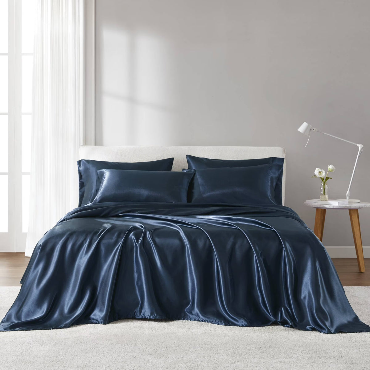 Bedding Sets, Satin Luxury Sheet Set King, Bed Sets, Comforter Sets,