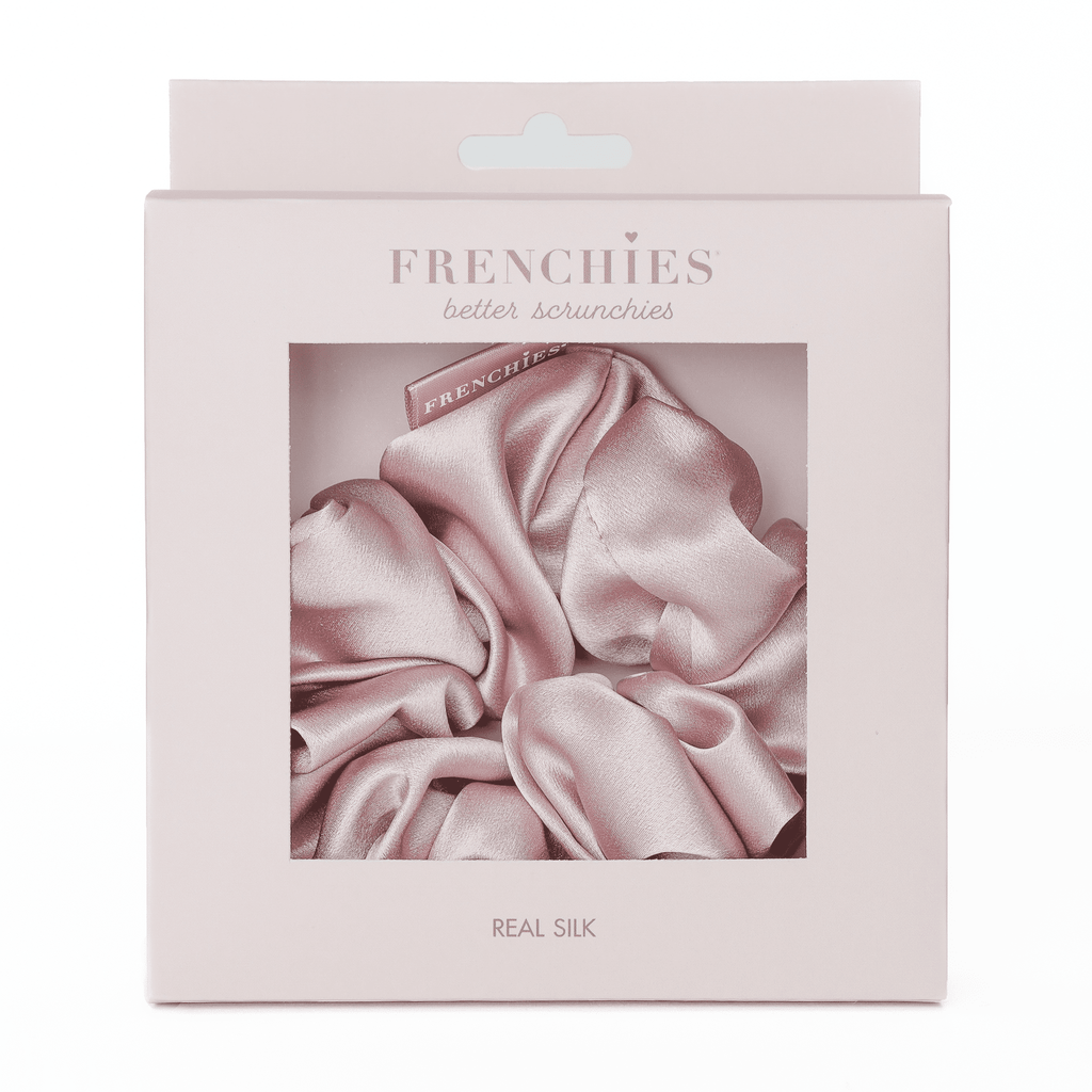 Frenchies 100% Silk Large Pink Scrunchie