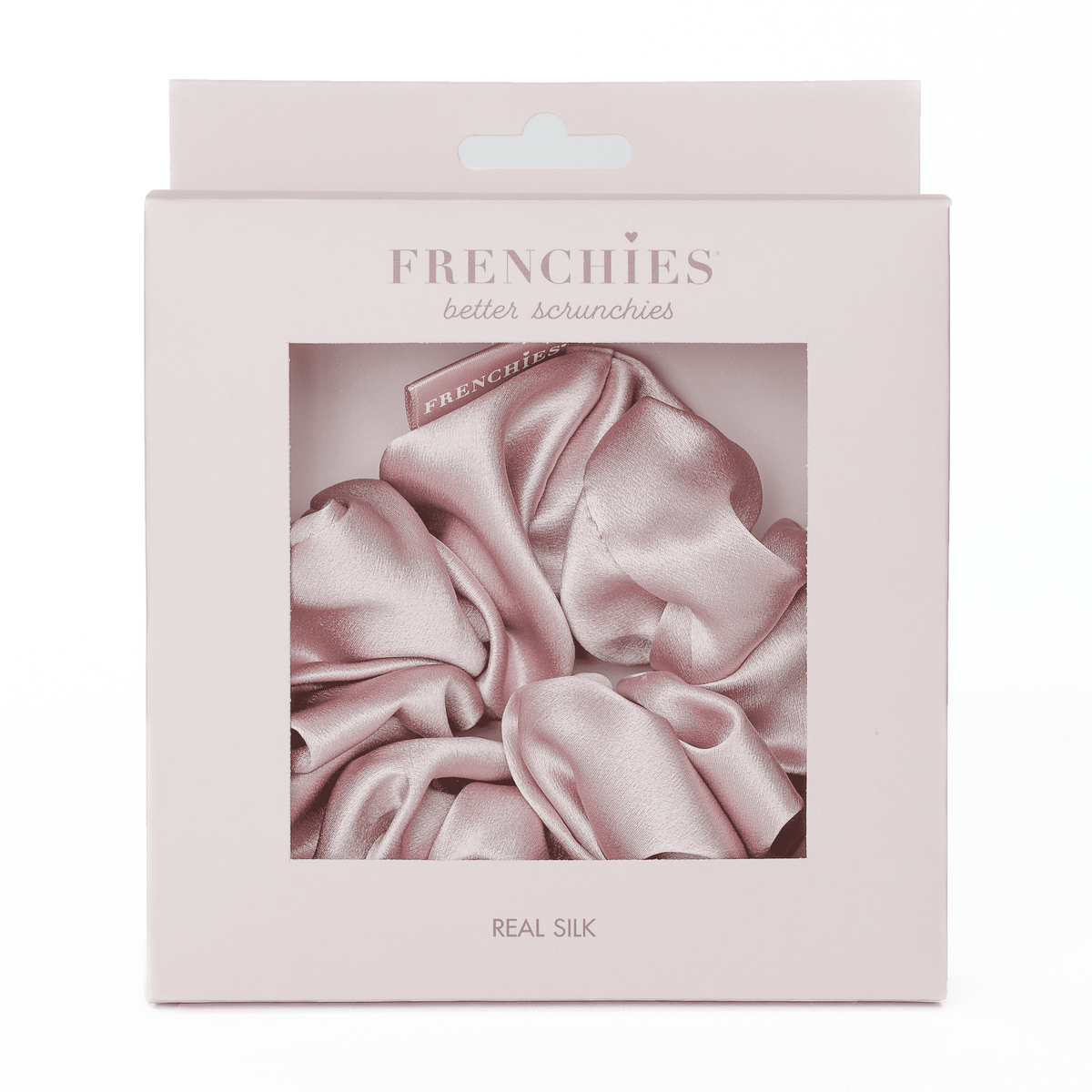 Frenchies 100% Silk Large Pink Scrunchie