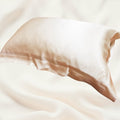 Champagne Mulberry Silk Pillowcase with Borders For Gloriously Good Hair & Skin