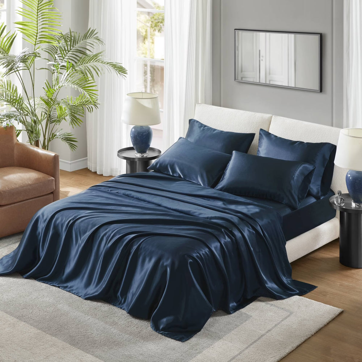 Bedding Sets, Satin Luxury Sheet Set King, Bed Sets, Comforter Sets,