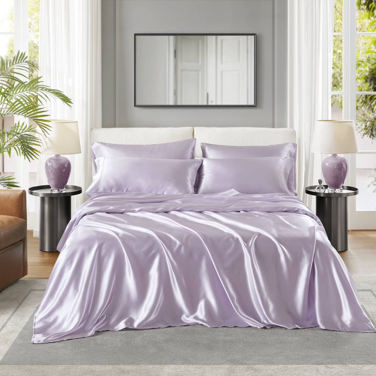 Bedding Sets, Satin Luxury Sheet Set Full, Bed Sets, Comforter Sets,