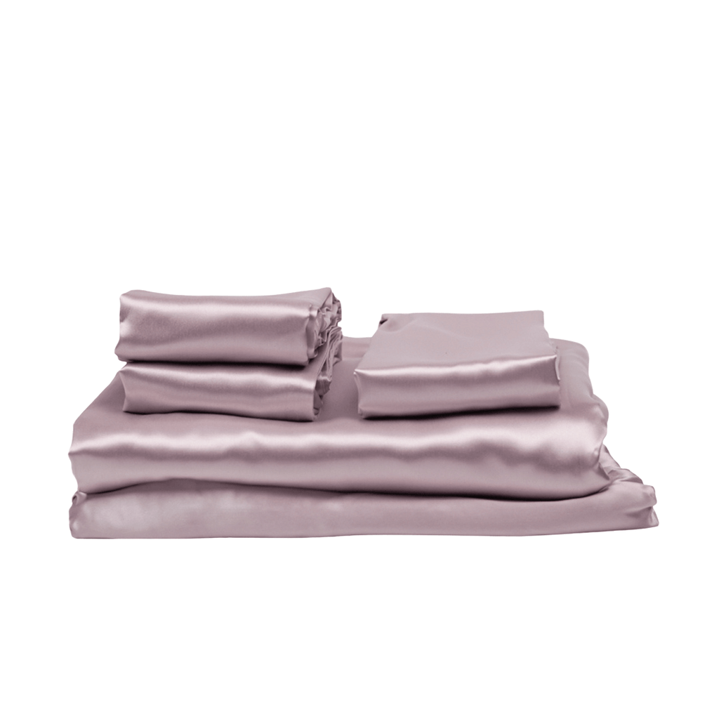 Queen 5 Piece Silk Bedding Set