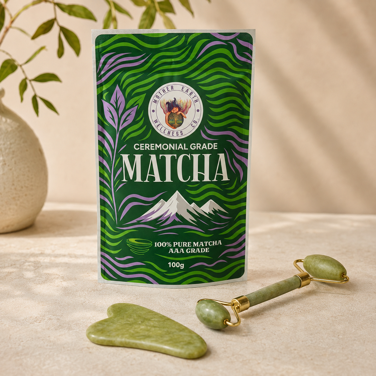 Matcha Face Mask, Gua Sha & Jade Roller Bundle